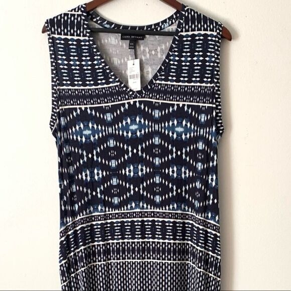 Lane Bryant Geometric Print Side Ruched Maxi Dress - Picture 2 of 8